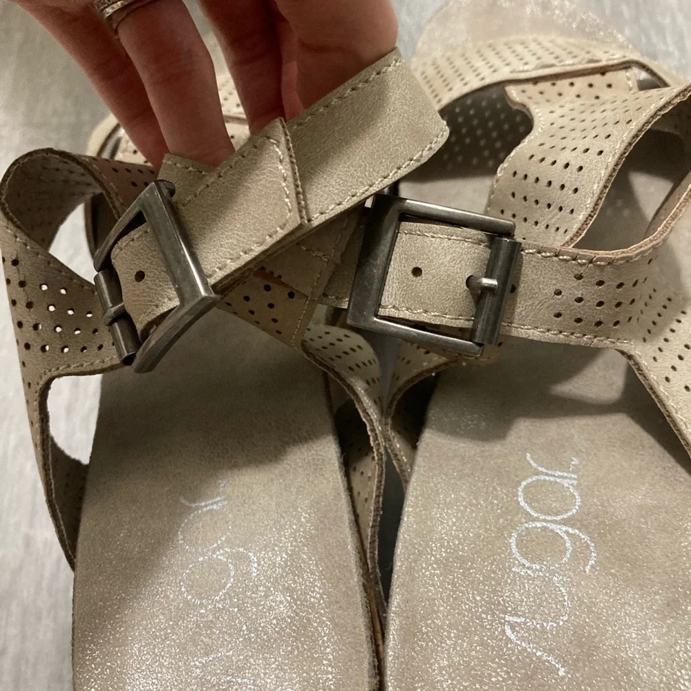 Sugar Women's Beige Wedge Sandals Size 7.5 M